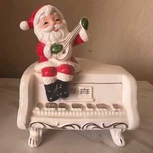 Santa Claus Ceramic Holiday Decor - Red and White